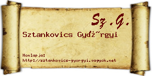 Sztankovics Györgyi névjegykártya